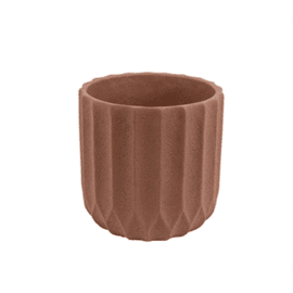 Plant pot Stripes Cement Medium Clay Brown / Present Time